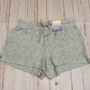 Stars above light Heather gray shorts with waist tie